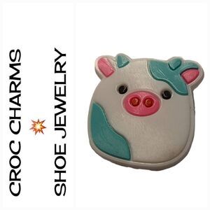 6/$20 Rubber Shoe Charm 🌟 Squishmallows Belana Teal Green Cow Shoe Jewelry